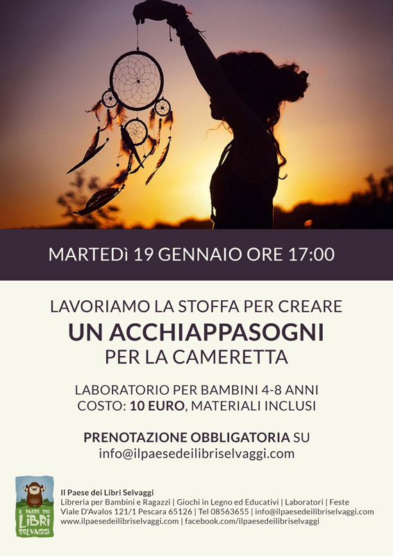 Laboratorio Bambini 4-8 anni: lavoriamo la stoffa per realizzare un acchiappasogni